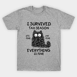 I Survived Tax Season Cat T-Shirt